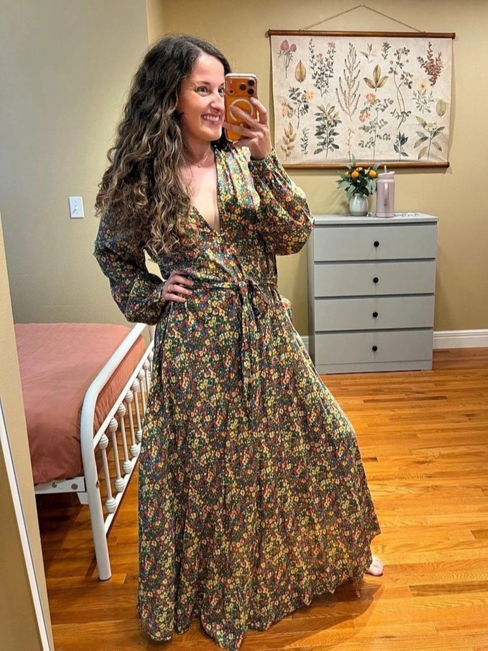 Doen Charleston Wildberry Thicket Floral Maxi Dress Green & Red Size XXL